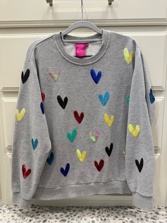 QUEEN OF SPARKLES Sweaters - Queen if Sparkles Sweatshirt - Multicolor Hearts